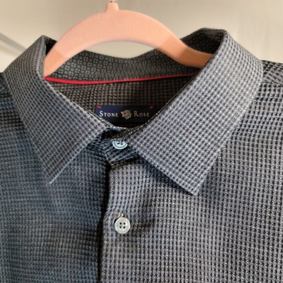 Stone Rose men's XXL 100% cotton waffle knit long sleeve shirt charcoal - Picture 3 of 7